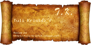 Tuli Kristóf névjegykártya