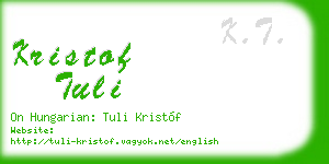 kristof tuli business card