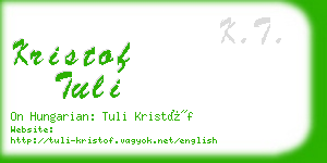 kristof tuli business card